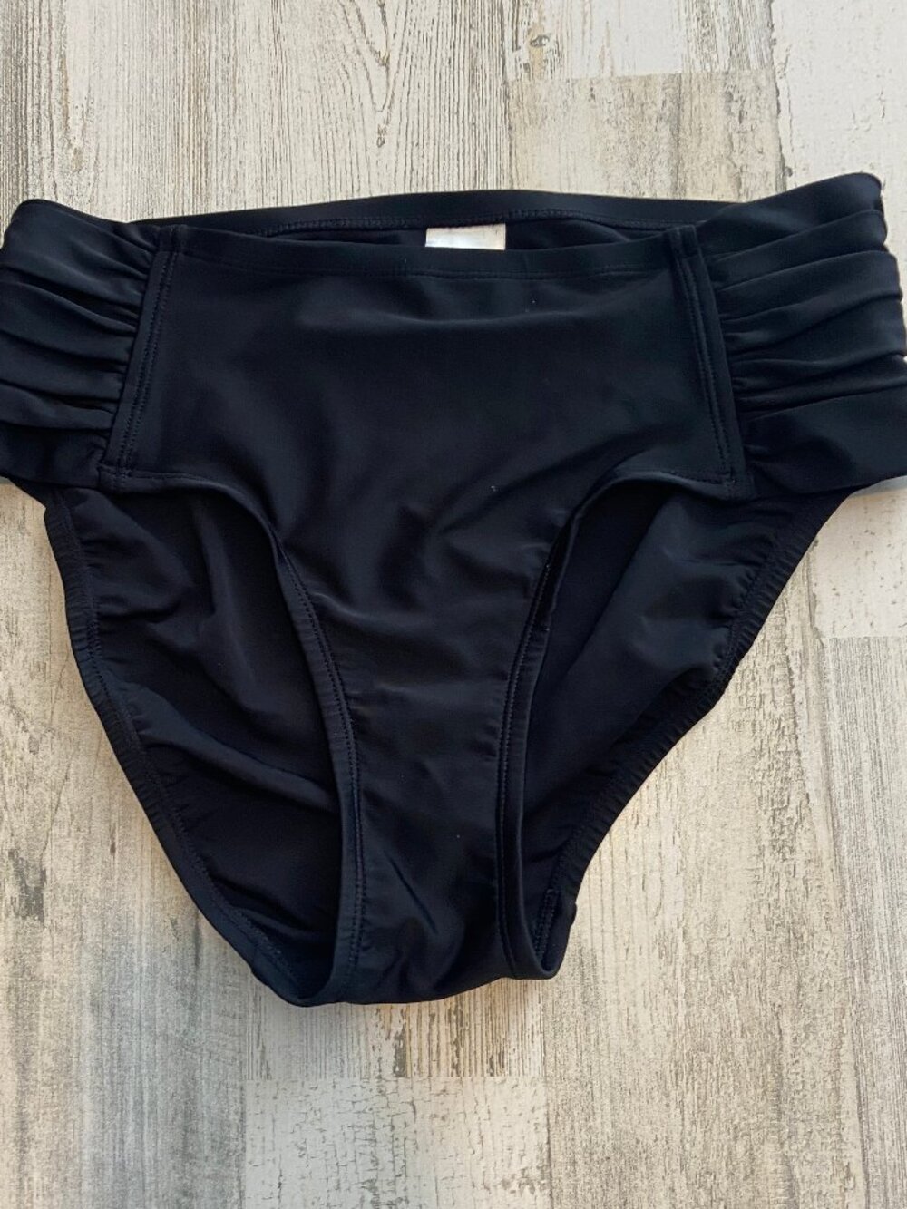 AVA & VIV Women's Plus Size 14W Shirred Side Bikini Bottoms Black